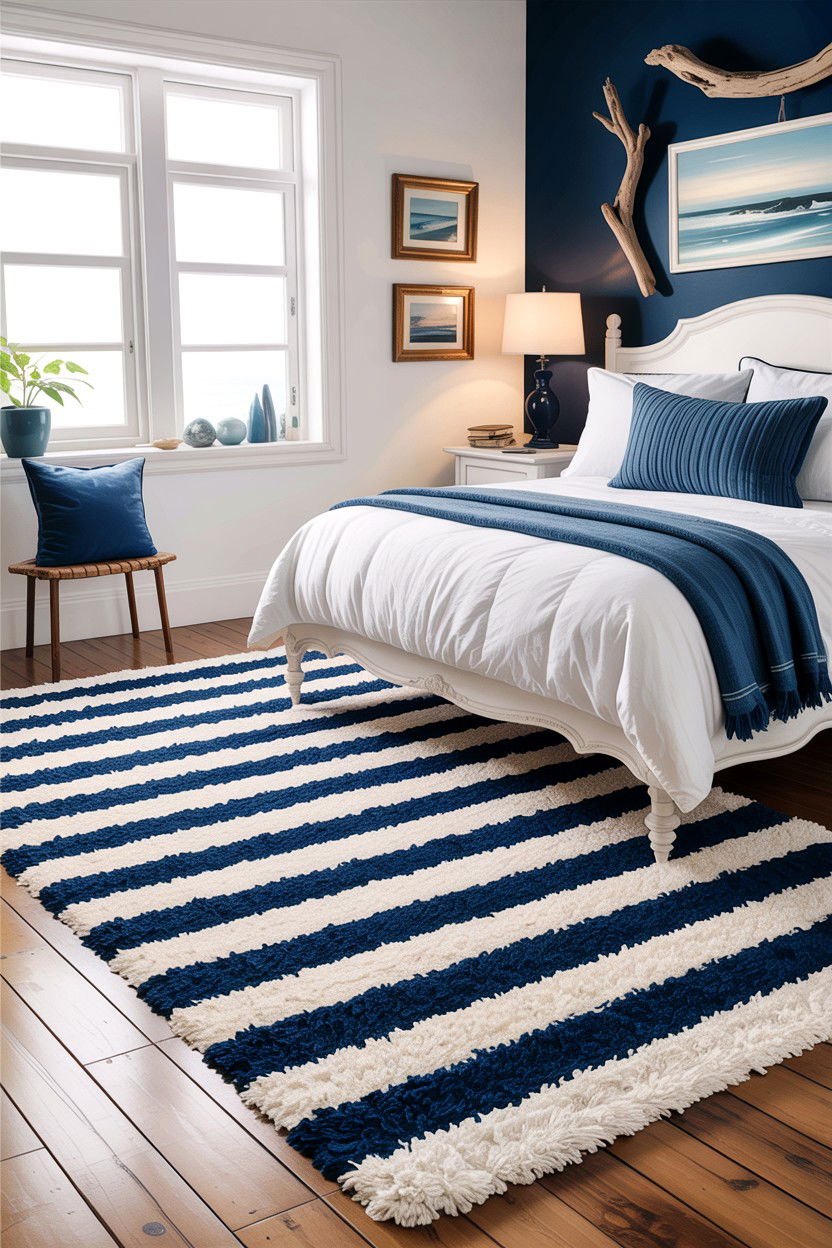 Striped Shag Rug - 30 bedroom shag rugs