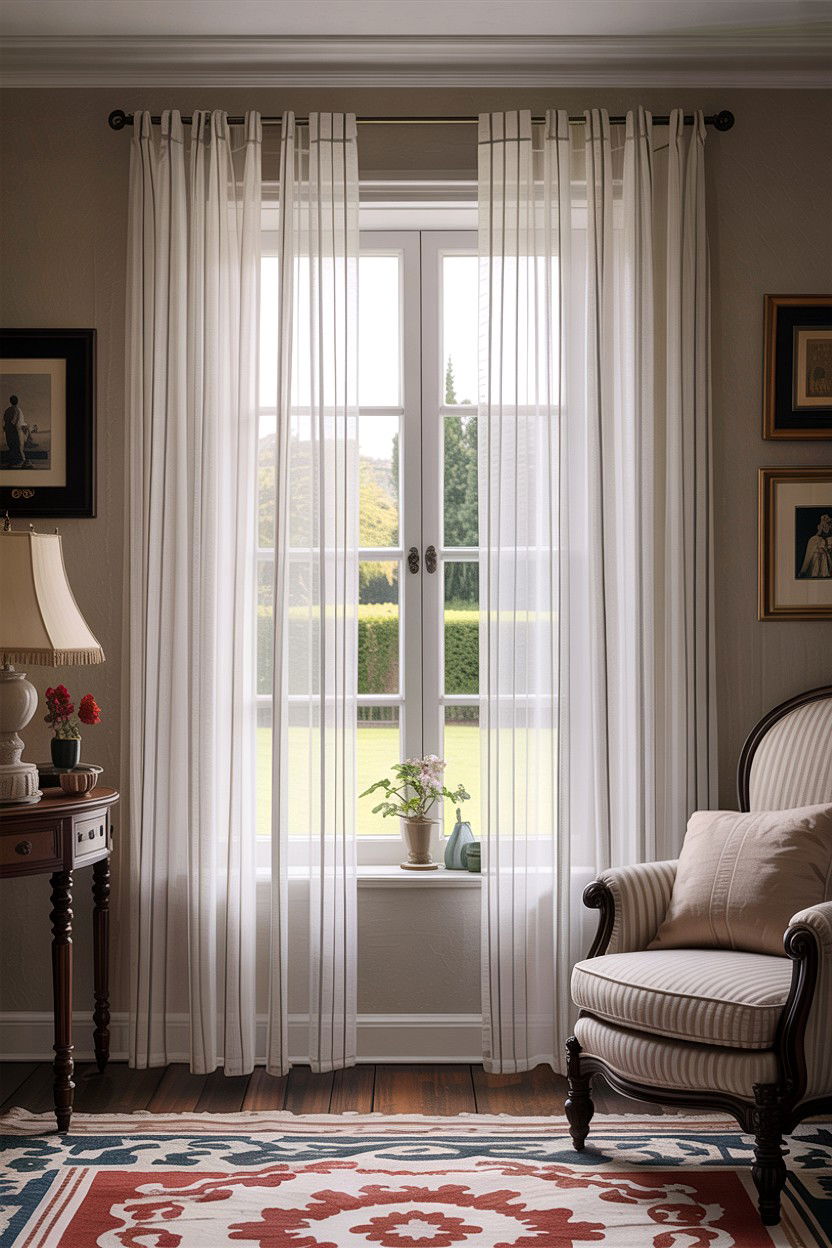 Striped Sheer Curtains - 30 bedroom sheer curtains