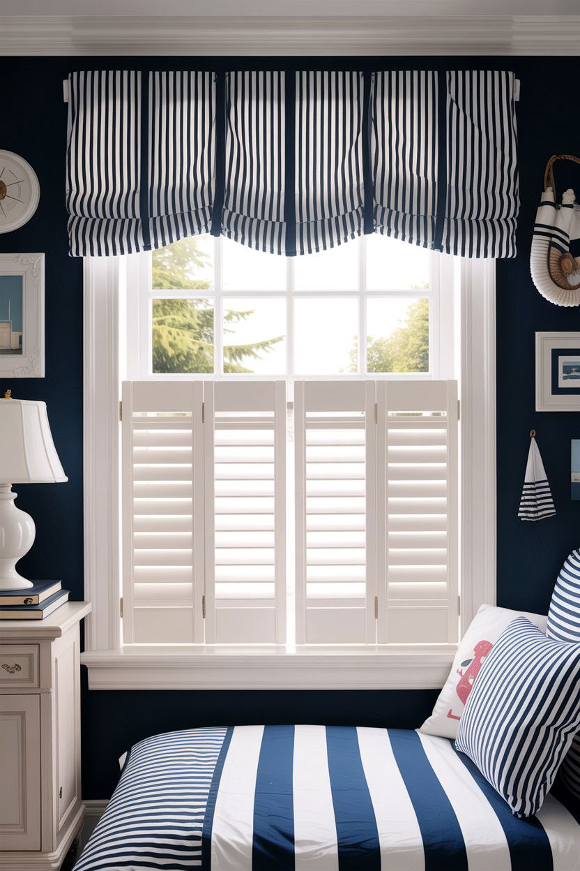Striped Window Valance - 30 bedroom window valances