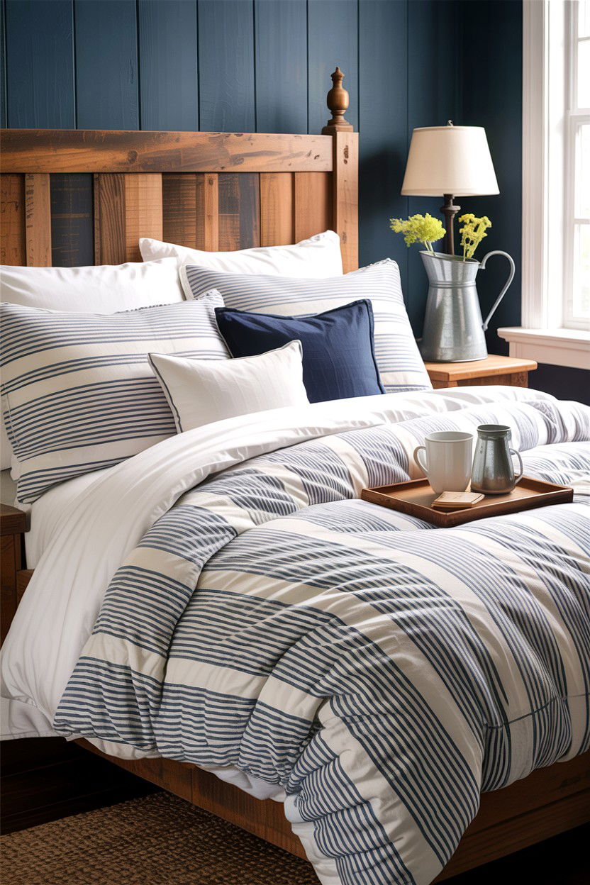 Striped farmhouse comforter - 30 bedroom comforters