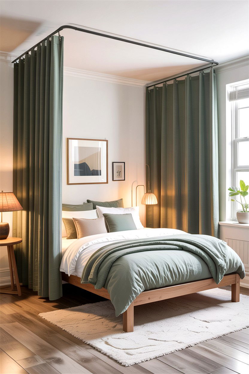 Studio apartment bed curtain divider - 30 living room curtain dividers