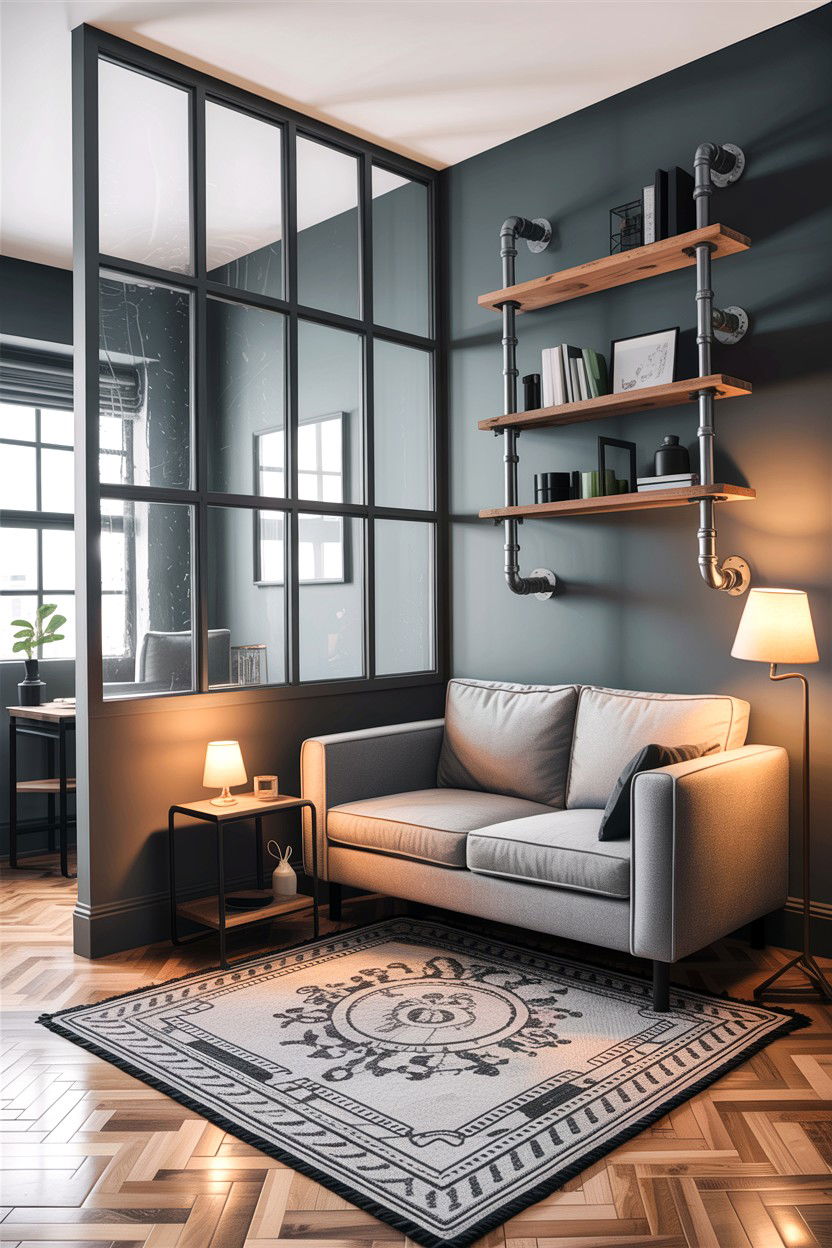 Studio apartment industrial living room - 30 industrial living room ideas