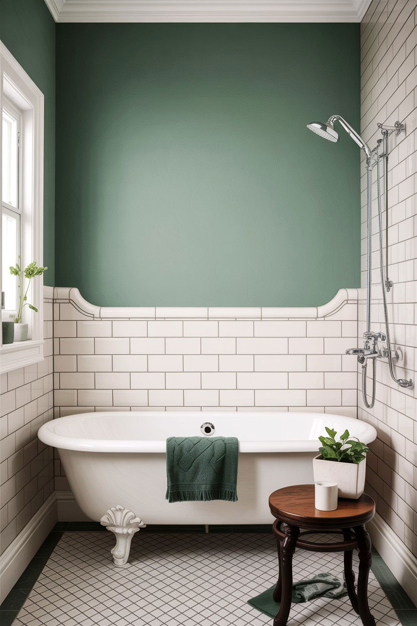 Subway Tile Bathroom Cap - 30 bathroom chair rail ideas