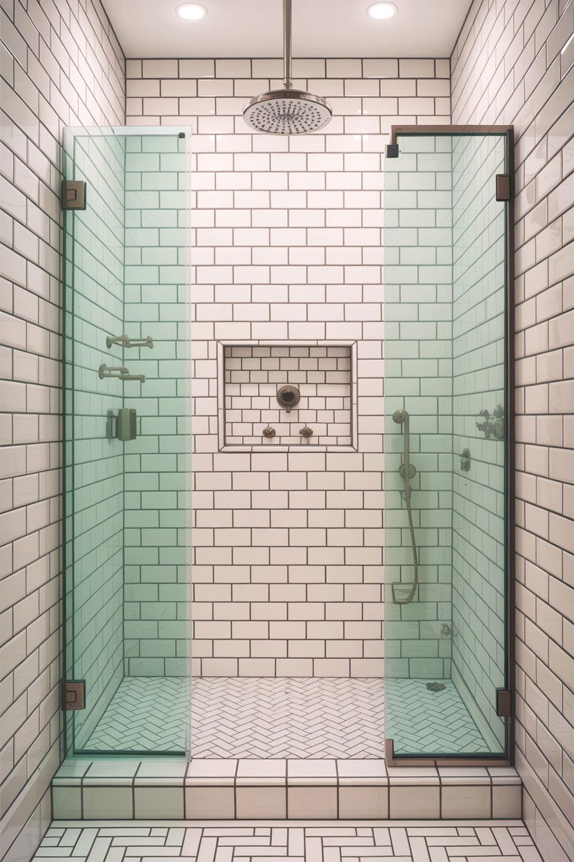 Subway Tile Walk In Shower - 30 Hampton bathroom ideas