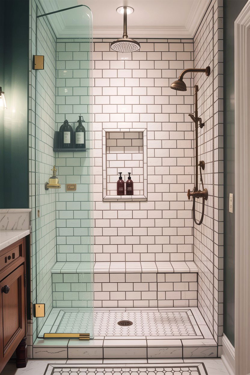 Subway tile bathroom shower - 30 colonial bathroom ideas