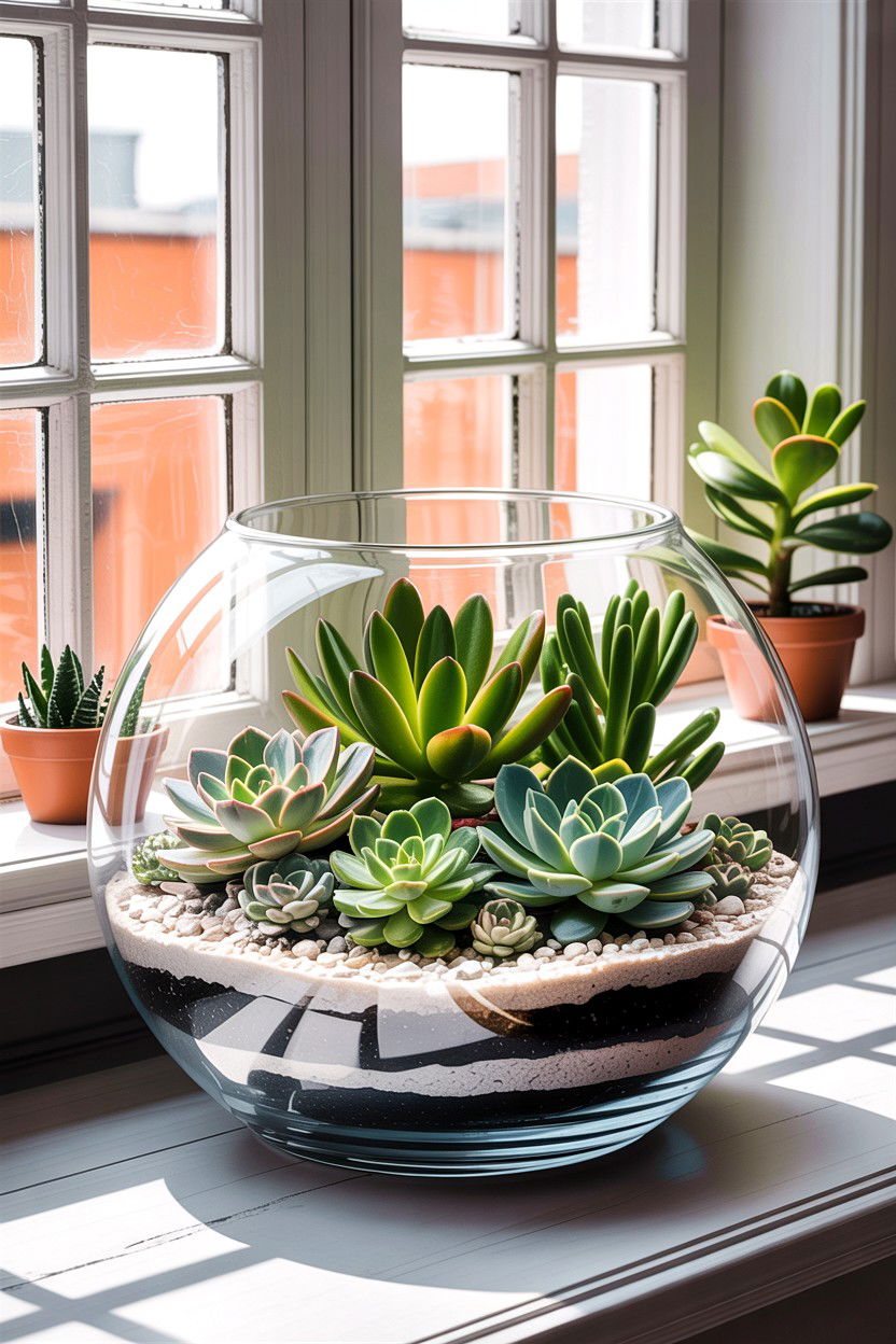 Succulent terrarium - 30 bedroom terrariums