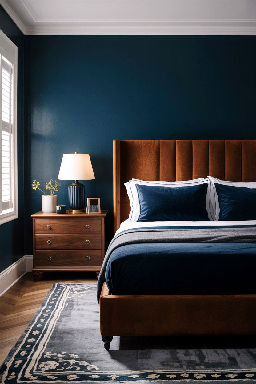 Suede Detail Masculine Bedroom - 30 layered texture bedroom ideas