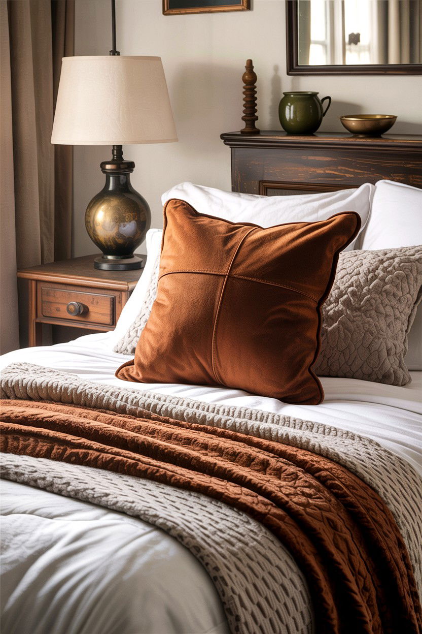 Suede Throw Pillow - 30 bedroom throw pillows