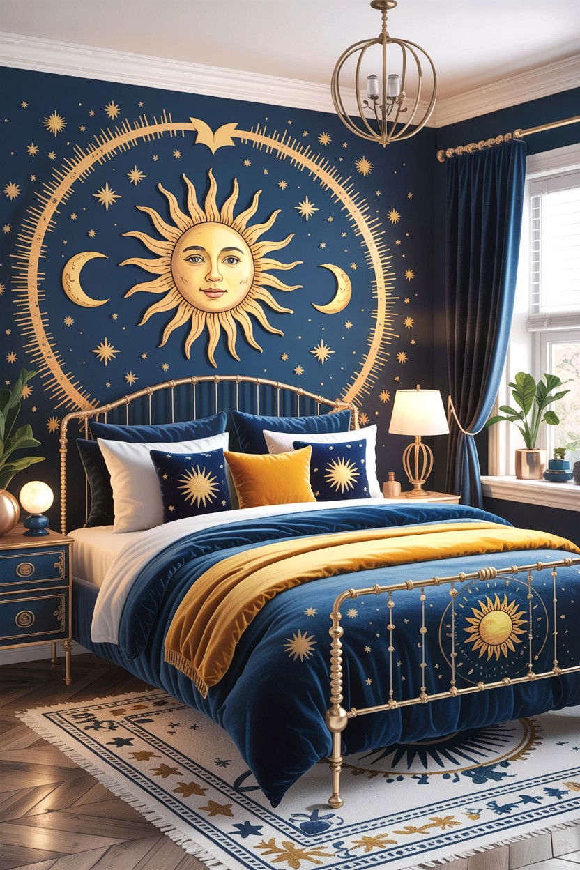 Sun and moon bedroom decor - 30 bohemian bedroom ideas