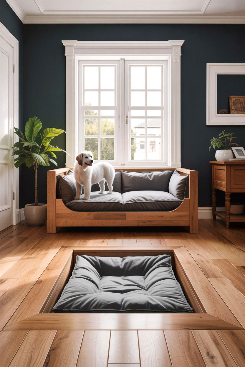 Sunken Floor Dog Bed - 30 dog bed living room ideas