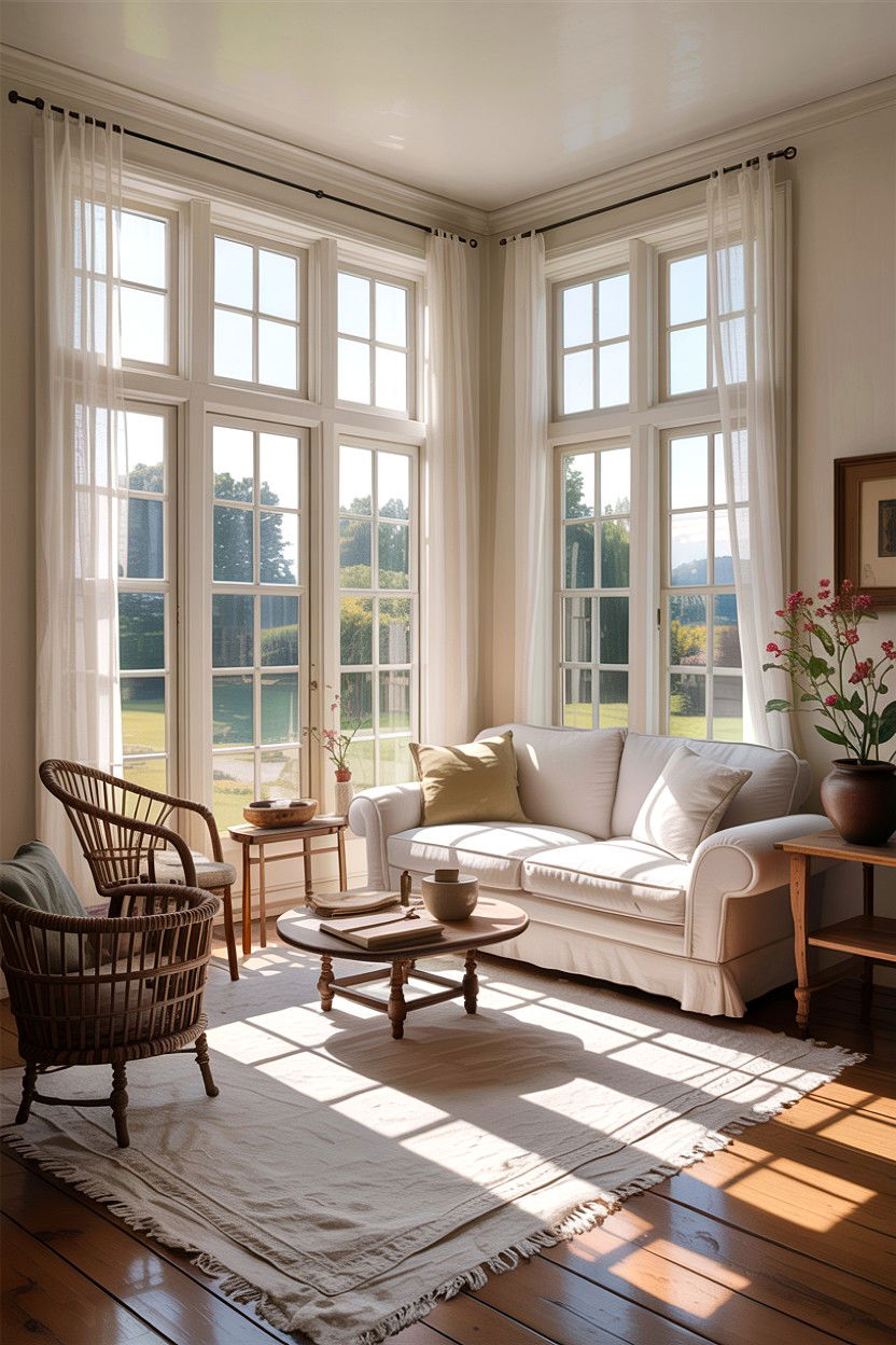 Sunlit Country Living Room - 30 country house living room ideas