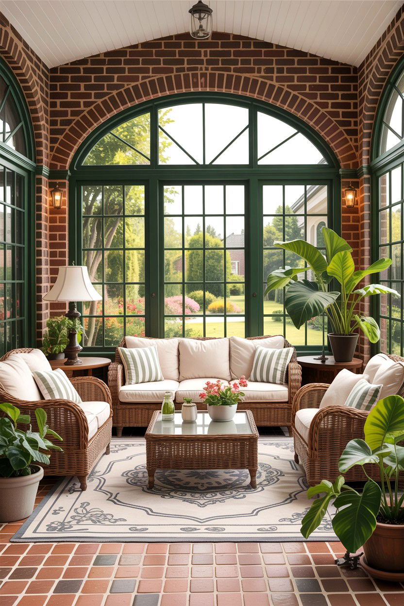 Sunroom Brick Living Room - 30 exposed brick living room ideas