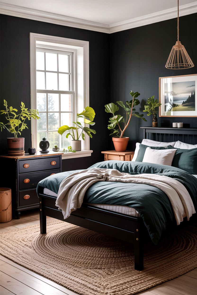 Sustainable Black Scandi Bedroom - 30 scandinavian black bedroom ideas