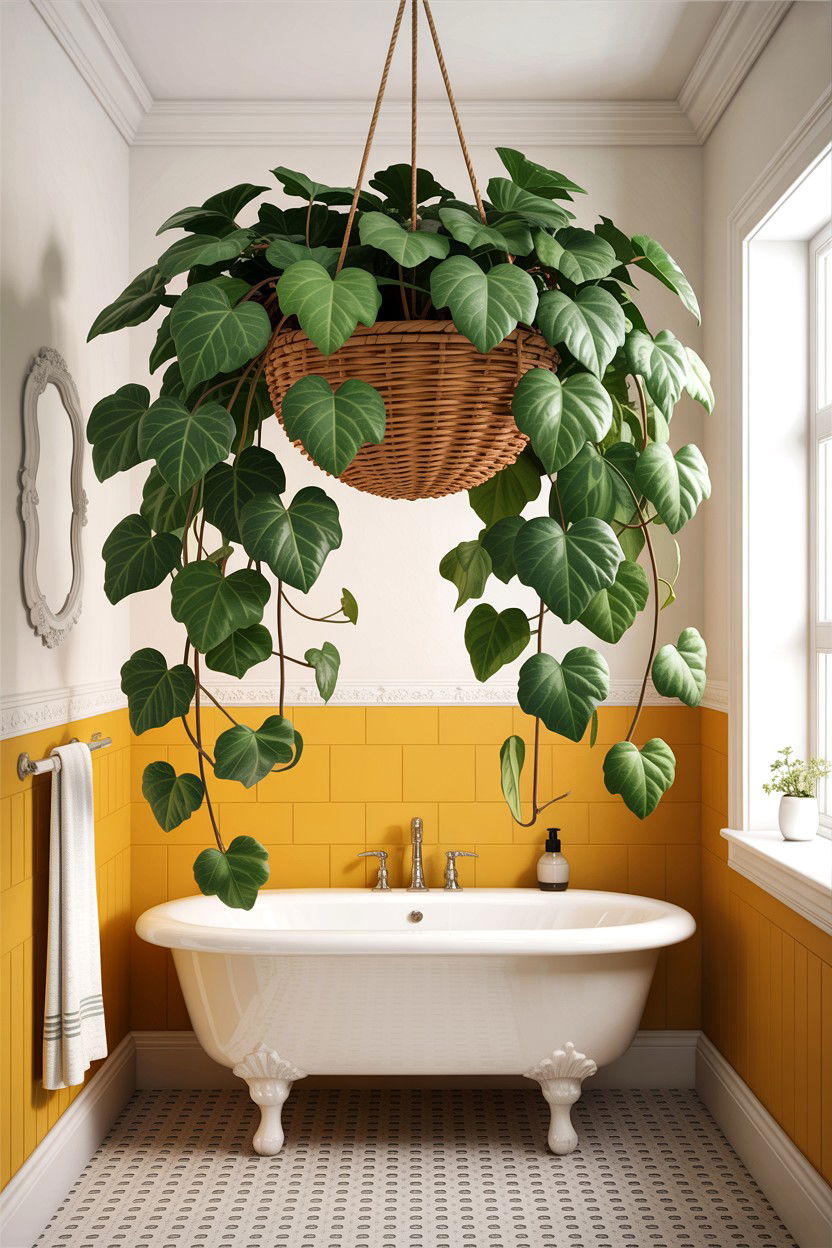 Swedish ivy bathroom - 30 hanging plants for bathroom ideas