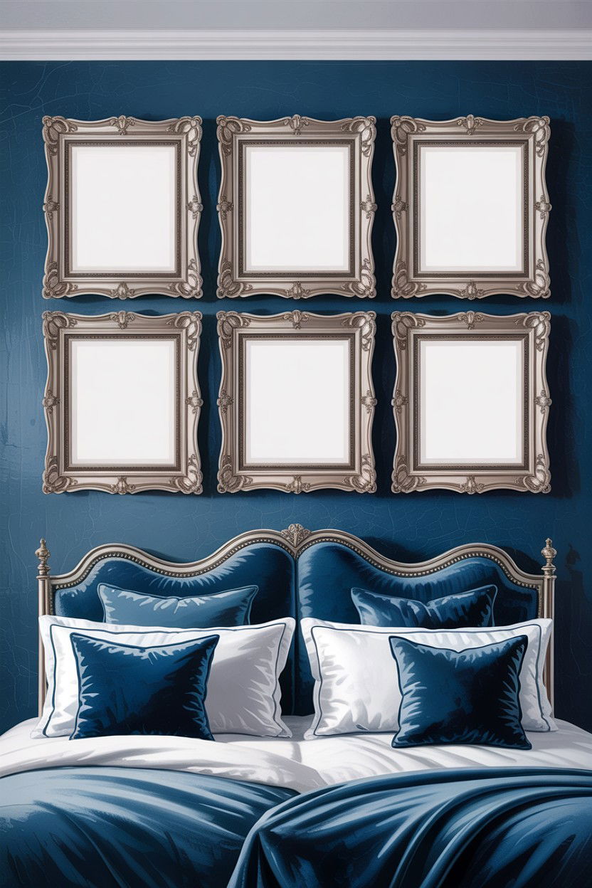 Symmetric Frame Arrangement - 30 bedroom memory wall ideas