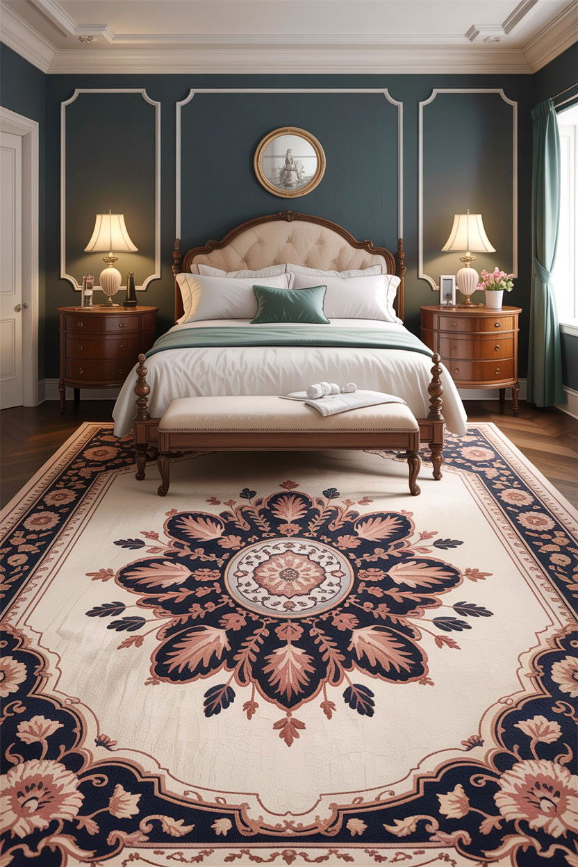 Symmetrical Medallion Rug - 30 bedroom oriental rugs