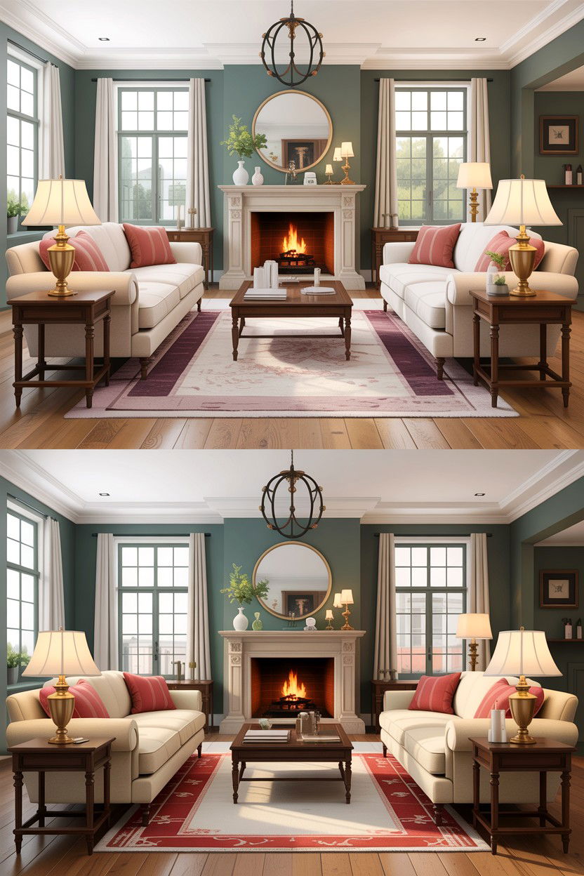 Symmetrical Sofa Layout - 30 living room Edwardian furniture ideas