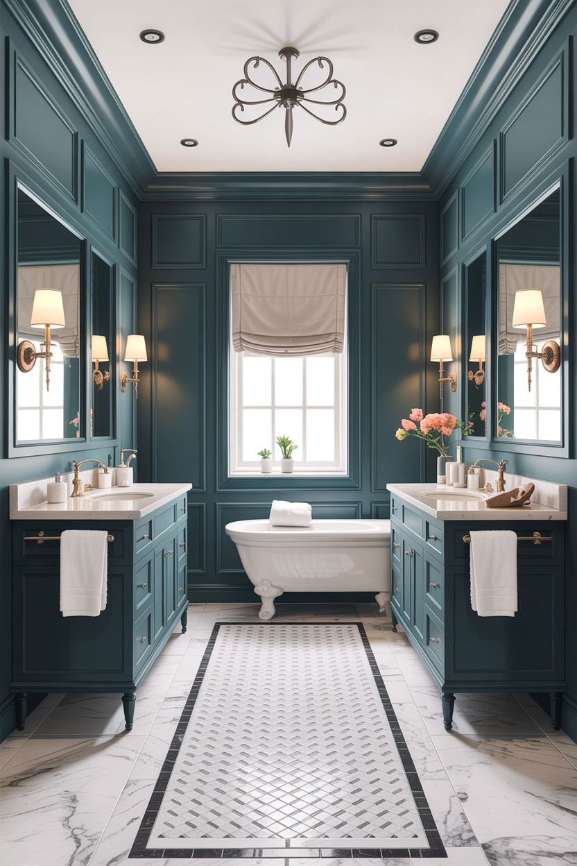 Symmetrical layout - 30 Jack and Jill bathroom ideas