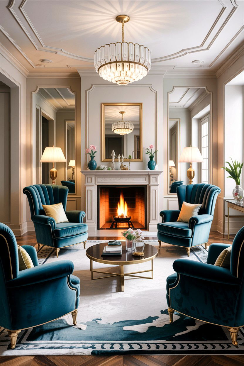 Symmetrical living room - 30 Hollywood regency living room ideas