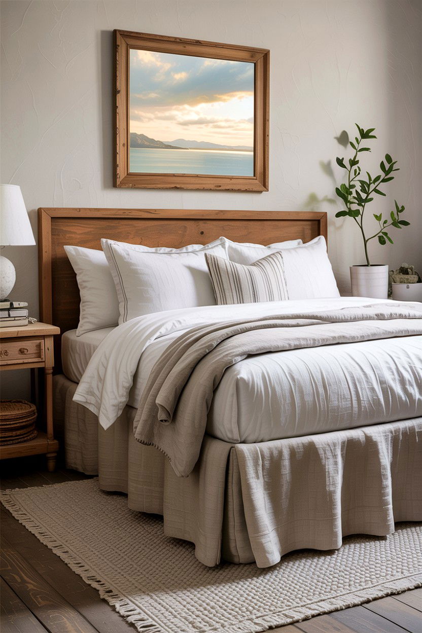 Tailored Linen Bed Skirt - 30 bedroom bed skirts