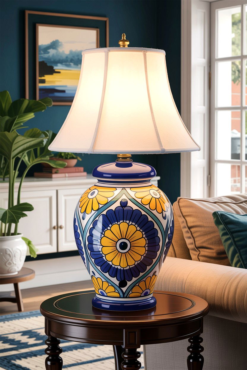 Talavera Ceramic Table Lamp - 30 living room Santa Fe furniture ideas