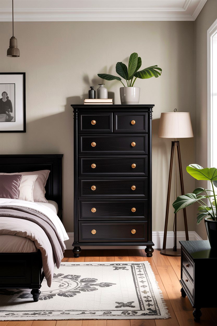 30 Bedroom Black Dressers for a Bold Modern Look