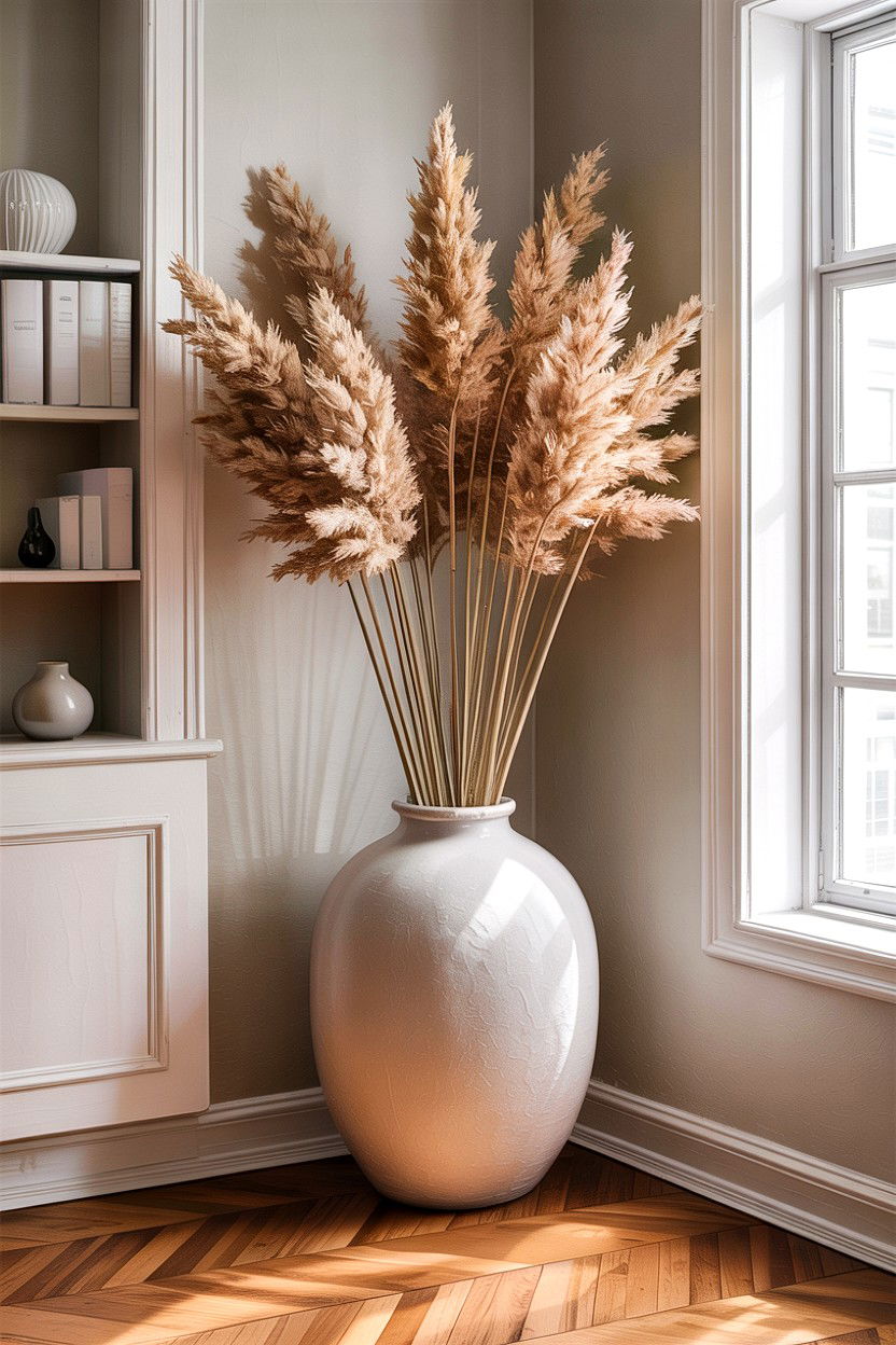 Tall Floor Vase - 30 bedroom corner ideas