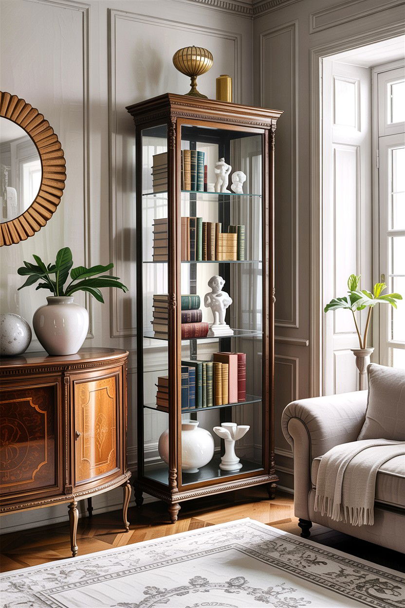 Tall Glass Display Cabinet - 30 living room glass furniture ideas