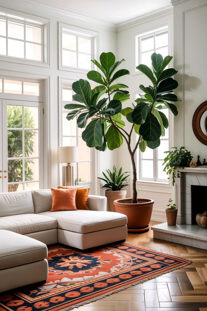 Tall Indoor Tree - 30 high ceiling living room ideas