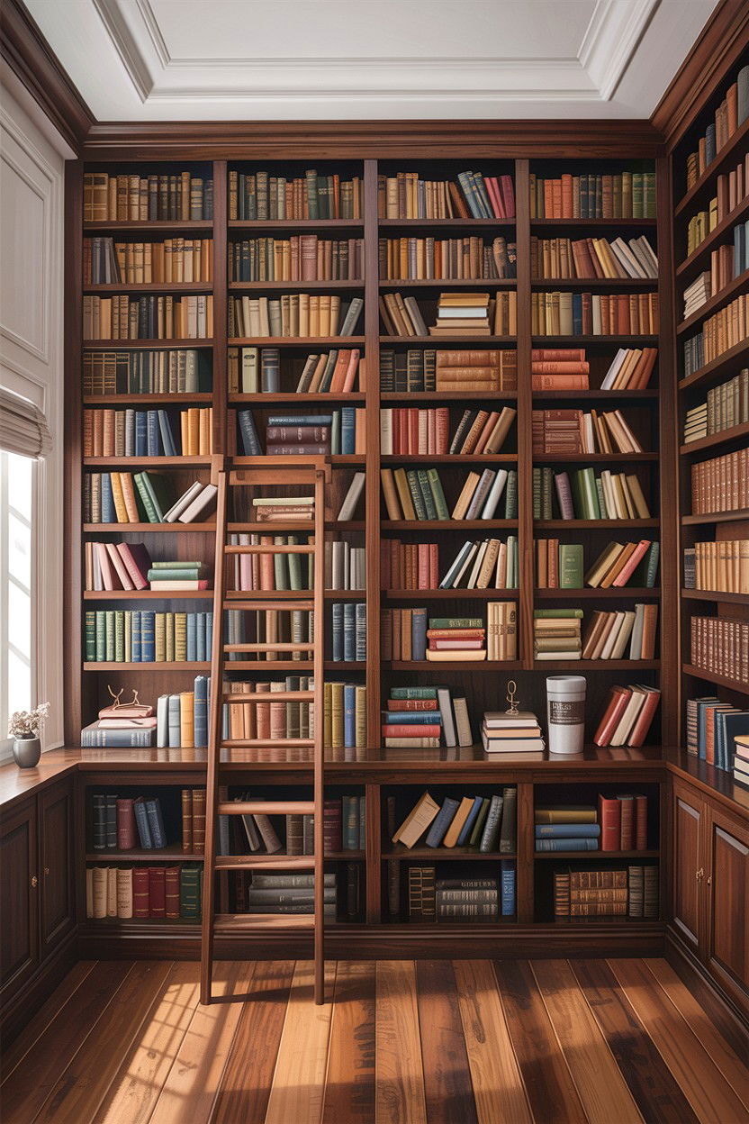 Tall Library Headboard - 30 bedroom storage headboards