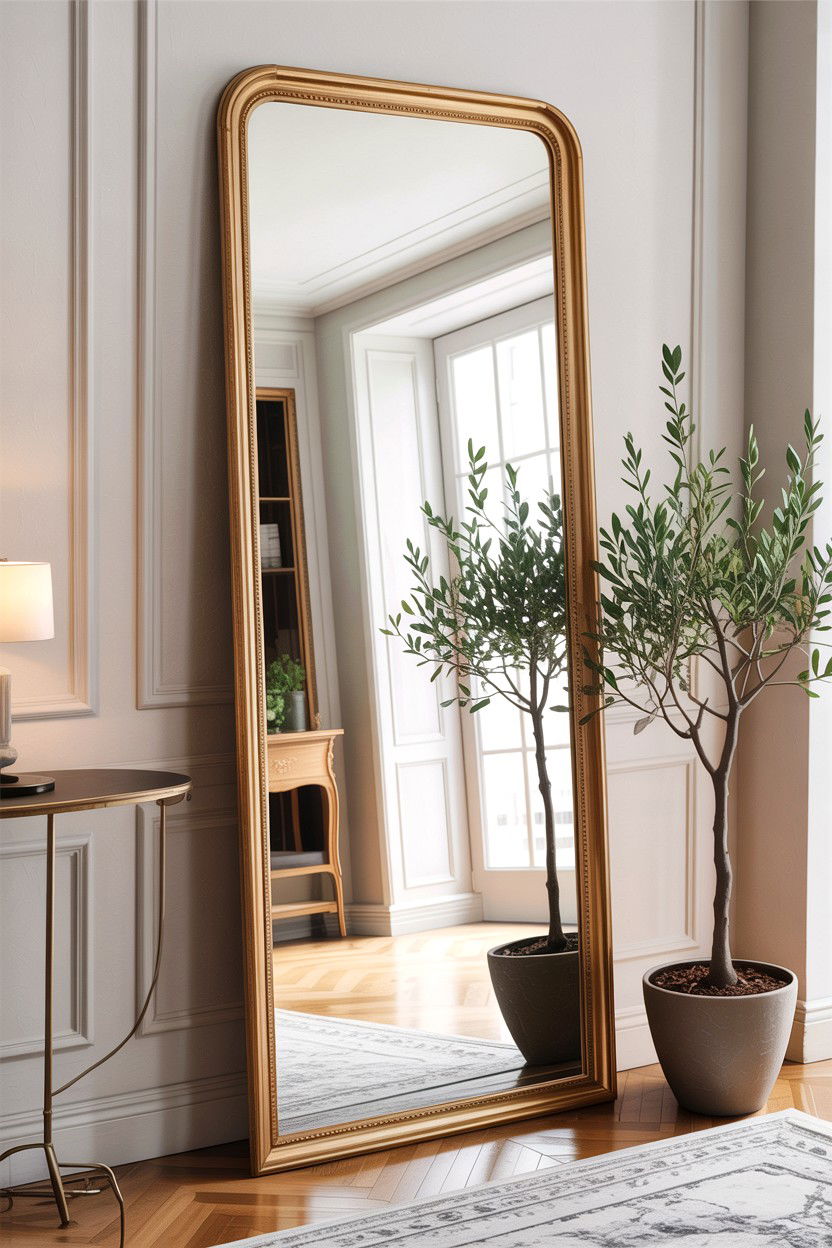 Tall Mirror - 30 living room corner ideas