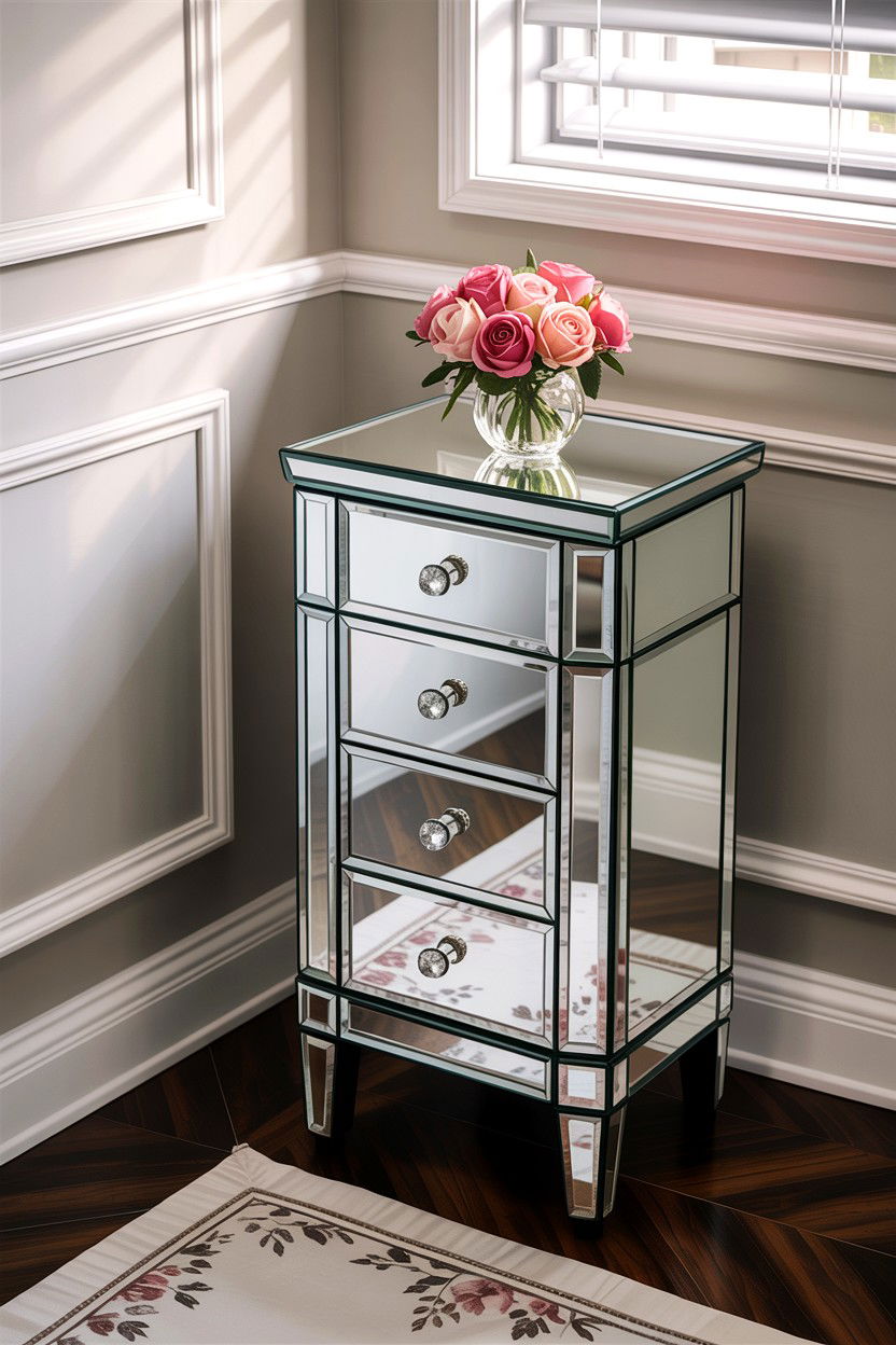 Tall Mirrored Nightstand For Small Bedroom - 30 bedroom tall nightstands