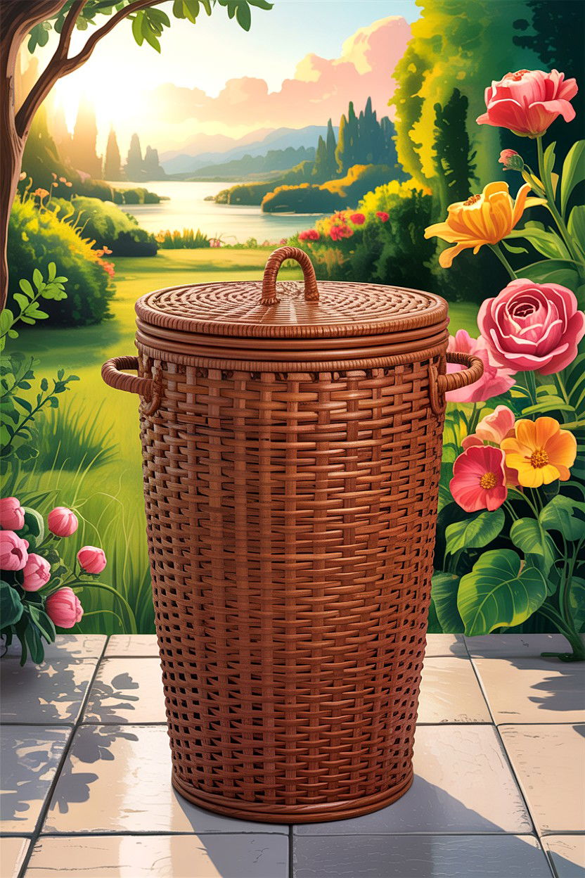 Tall Rattan Basket - 30 bedroom laundry baskets