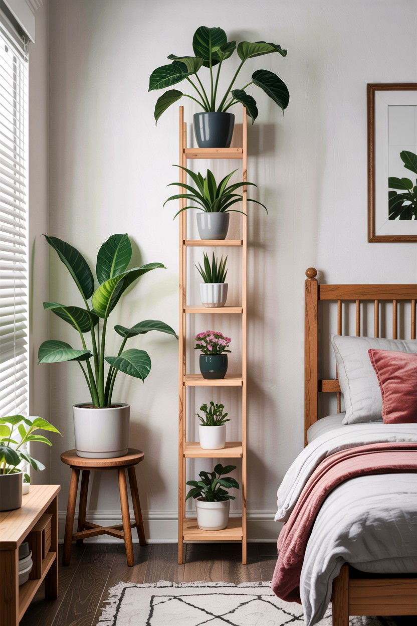 Tall Skinny Plant Shelf - 30 bedroom plant shelves