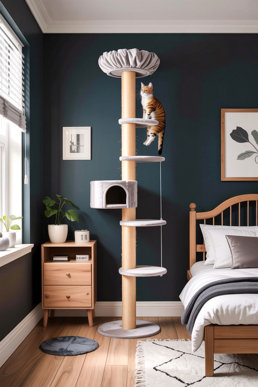 Tall Slender Cat Tree - 30 cat tree bedroom ideas