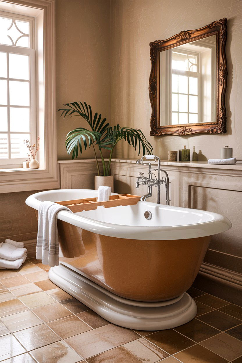 Tan And White Bathroom Bathtub - 30 tan and white bathroom ideas