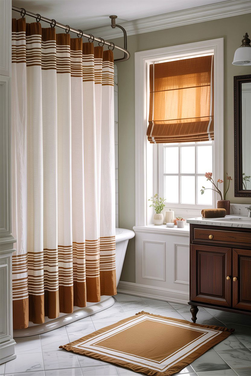Tan And White Bathroom Curtains - 30 tan and white bathroom ideas