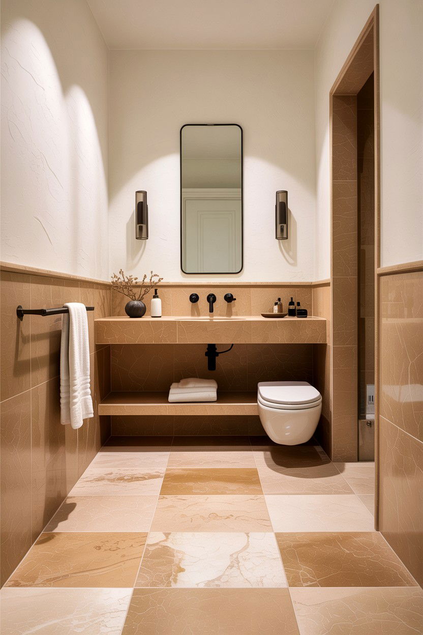 Tan And White Bathroom Floor - 30 tan and white bathroom ideas