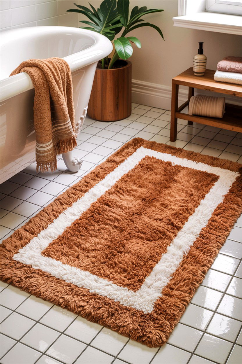 Tan And White Bathroom Rugs - 30 tan and white bathroom ideas