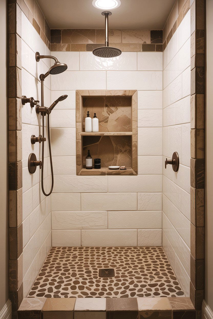 Tan And White Bathroom Shower - 30 tan and white bathroom ideas