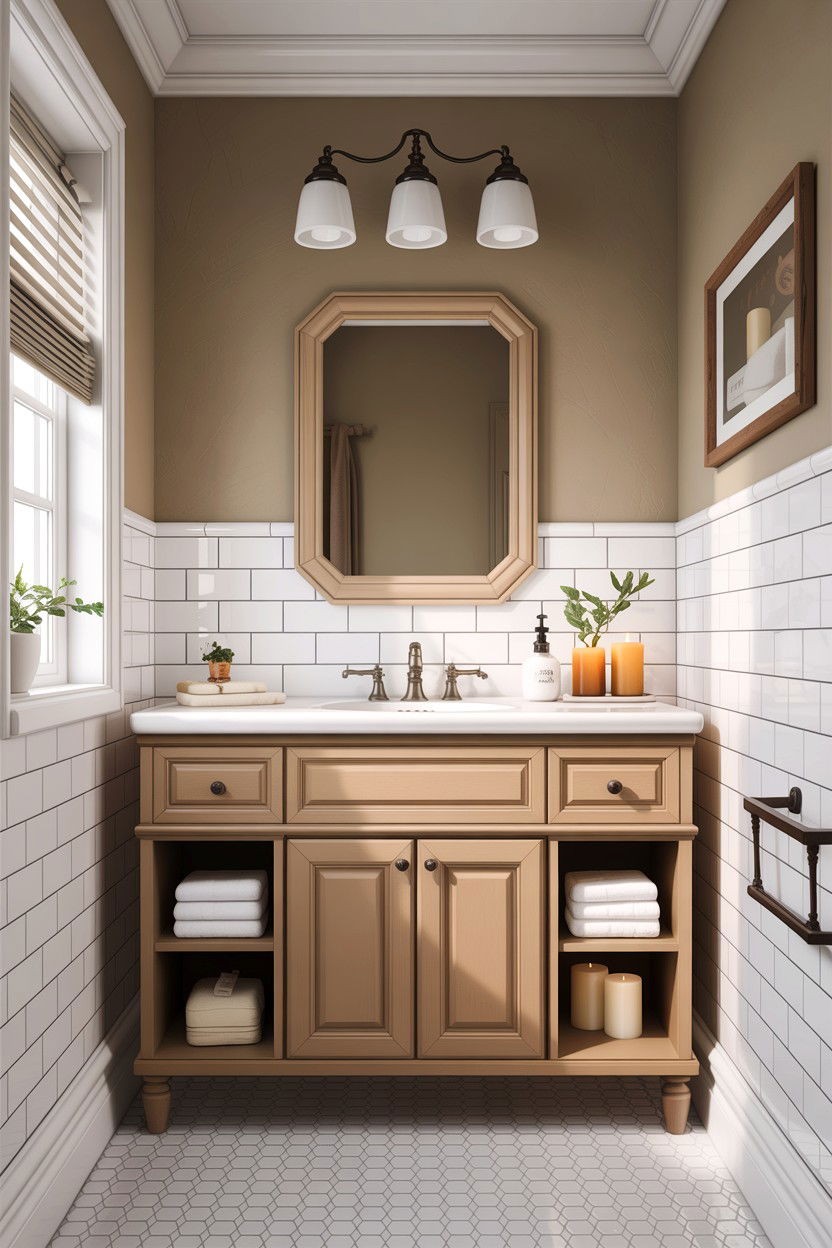 Tan And White Guest Bathroom - 30 tan and white bathroom ideas