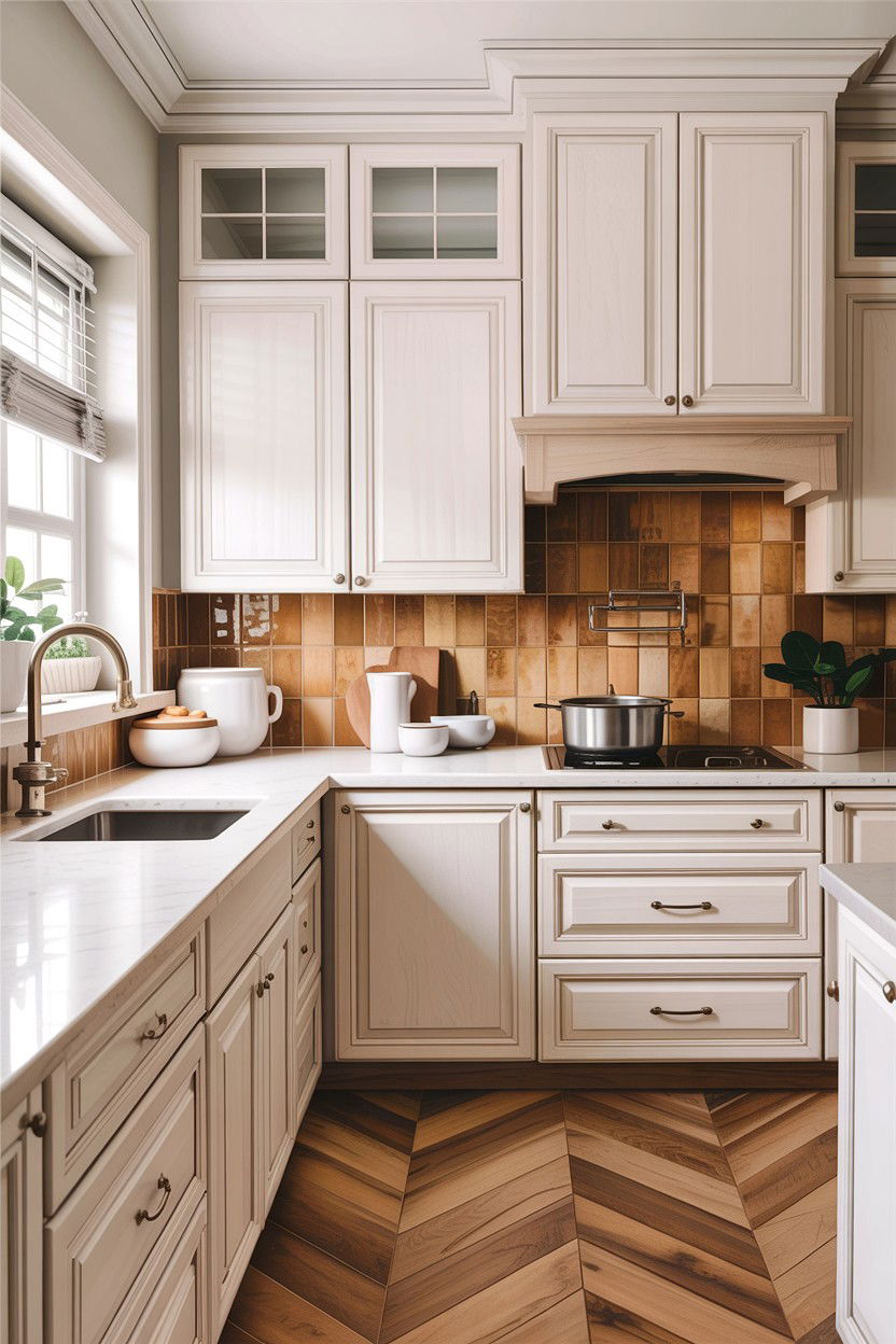 Tan Backsplash White Kitchen Cabinets - 30 tan and white kitchen ideas