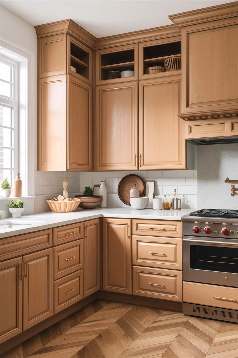 Tan Kitchen Cabinets Gold Hardware - 30 tan and white kitchen ideas