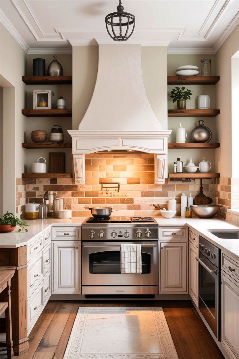 Tan Stone Backsplash White Kitchen - 30 tan and white kitchen ideas