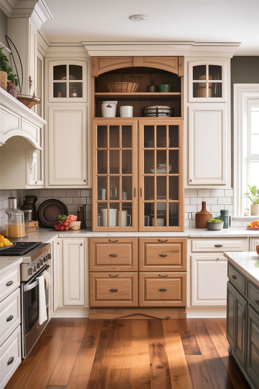 Tan Wood Pantry White Kitchen - 30 tan and white kitchen ideas