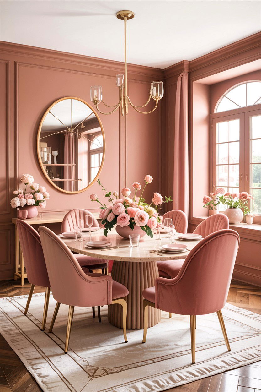 Tan and blush pink dining room - 30 tan dining room color schemes