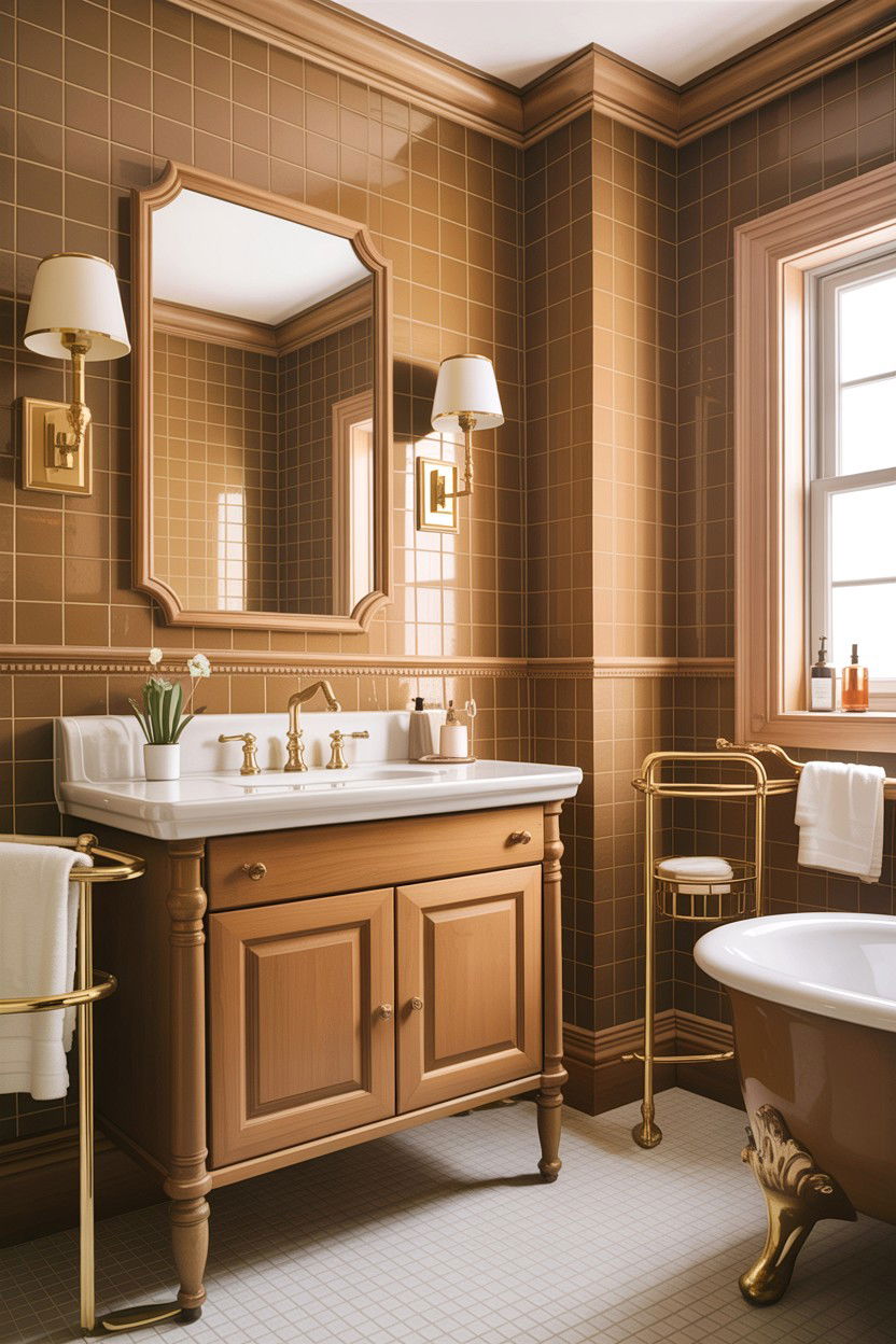 Tan and brass bathroom - 30 tan bathroom color schemes