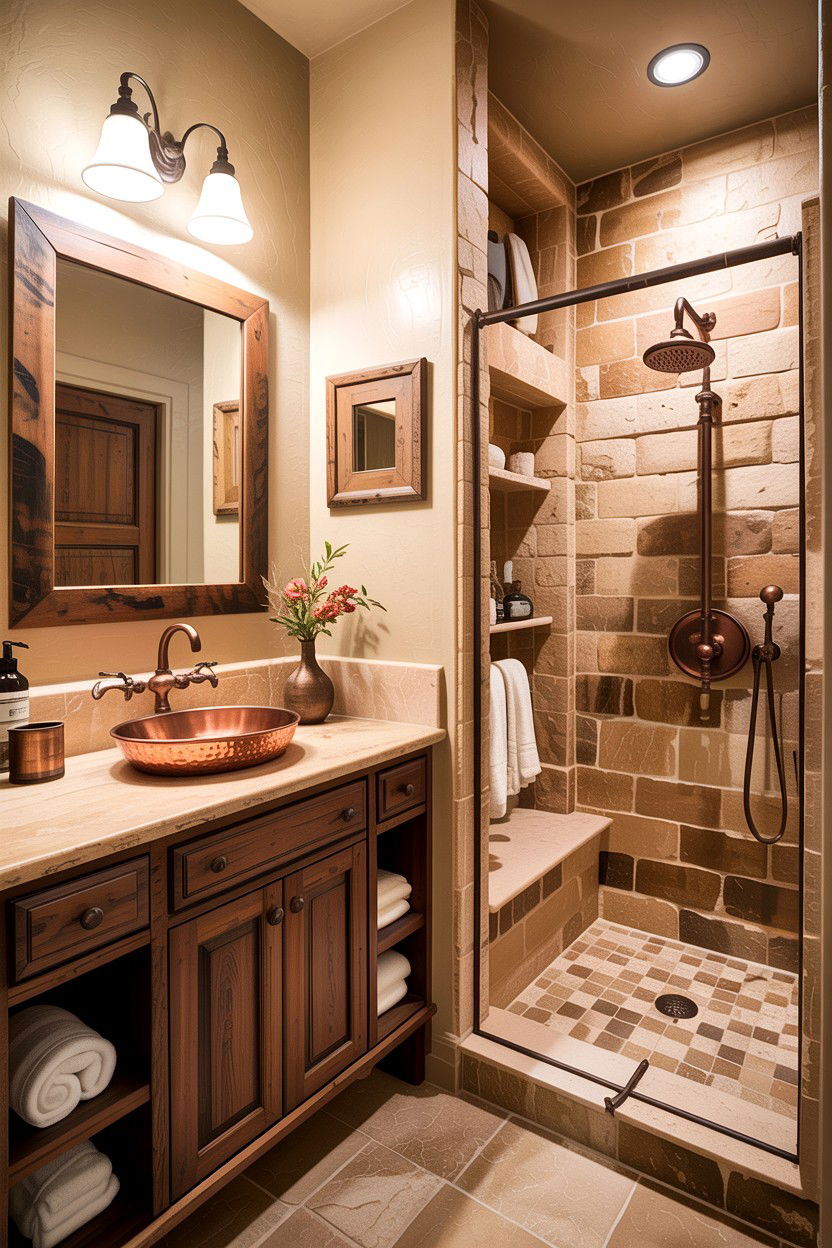 Tan and copper bathroom - 30 tan bathroom color schemes