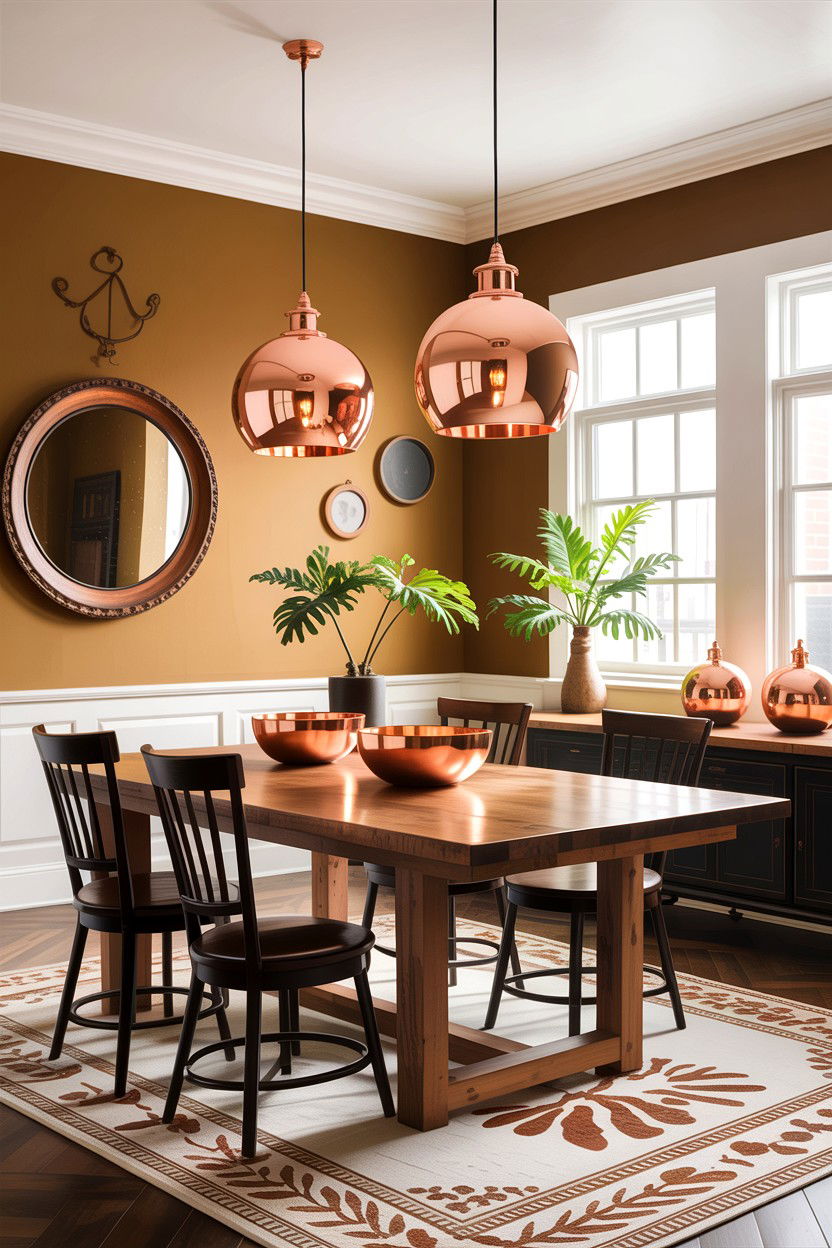 Tan and copper dining room - 30 tan dining room color schemes
