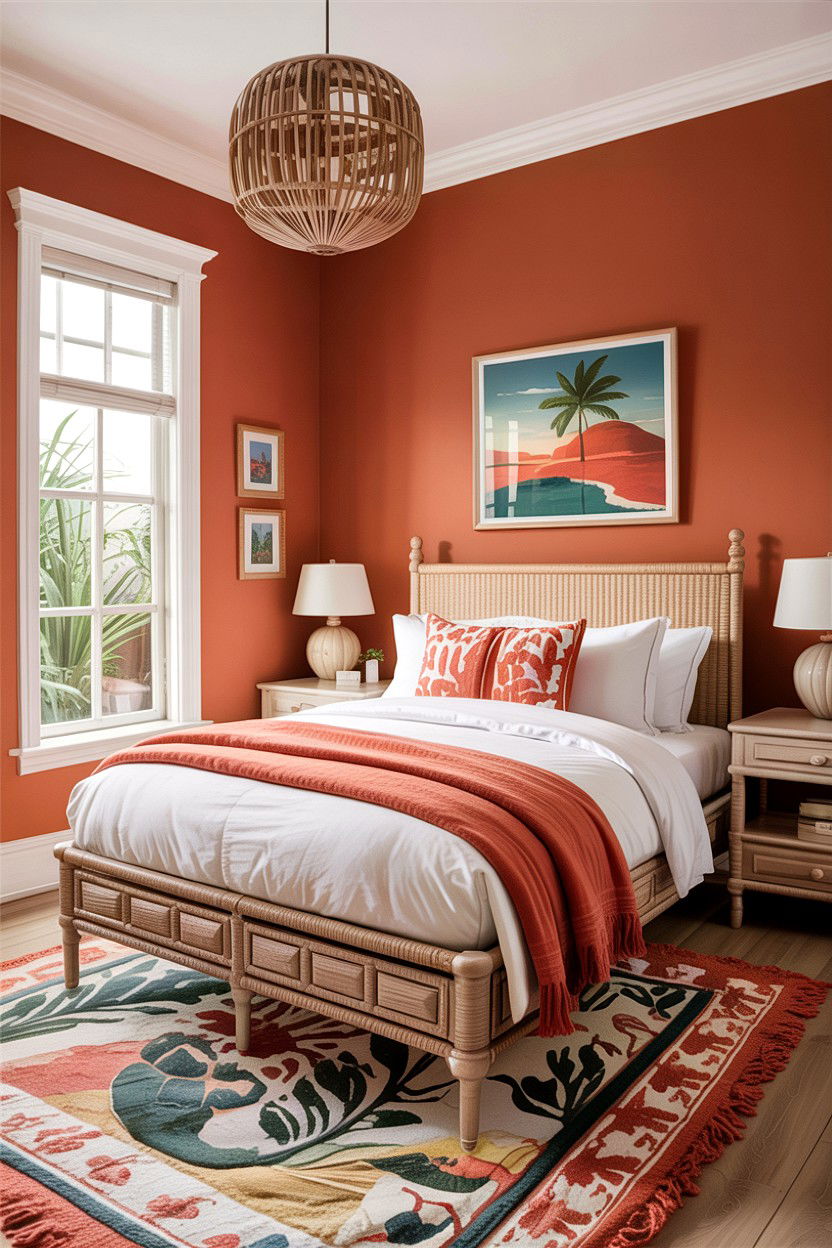 Tan and coral bedroom - 30 tan bedroom color schemes